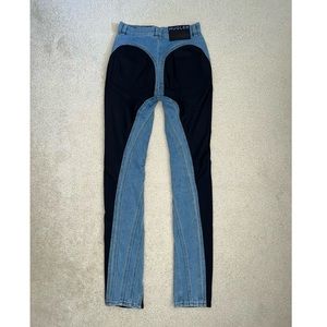Mugler Spiral Jeans Medium-blue Black, size FR36